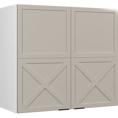 Küchenglasschrank Fame-Line, GrauBeige, 80 cm, Vicco