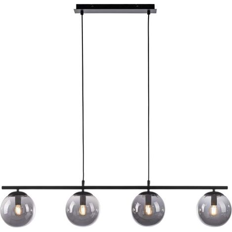 Pendelleuchte Hängelampe Esszimmerlampe Deckenleuchte Rauchglas 4-Flammig (1/5)