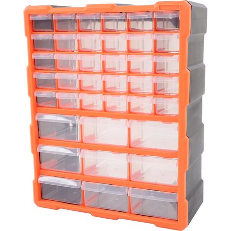 Coffret 39 Tiroirs Organiseur DIY pour Vis, Petites Pièces et Outils - Meuble Rangement Plastique Atelier, Boîte à Compartiments Multiples (1/5)