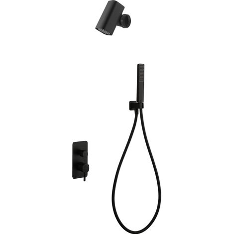 Set doccia incasso monocomando Toscana con soffione Tube finitura nero opaco [ IMEX® ] (1/4)
