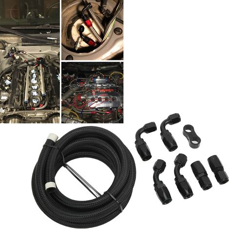 Kit de connecteurs pour refroidisseur d'huile automobile, kit de tuyaux d'huile pour refroidisseur d'huile AN6 3M (référence : AN6-3M-K) (1/5)