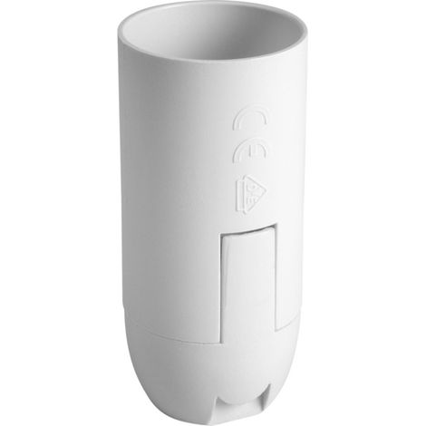 Douille lisse E14 blanche, plastique PET recyclé - Tibelec (1/3)