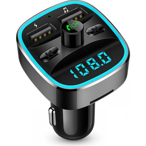 Émetteur FM Bluetooth pour voiture, adaptateur Bluetooth pour autoradio, kit mains libres, 2 ports USB, compatible avec cartes SD et clés USB (1/5)