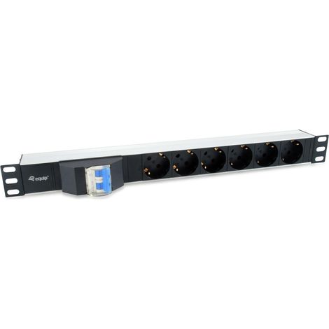 Equip Pro Unità di distribuzione elettrica 6 prese nera 1,8 m (1/4)