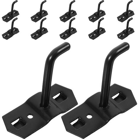 Black Pegboard Hooks Square Hole Reinforced Steel Hooks 6mm