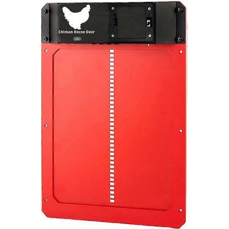 Porte automatique pour poulailler Yaju à détection de lumière, également appelée chatière (1 pièce), rouge (1/4)