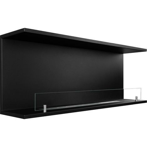 Camino a Bioetanolo Pertosa, Caminetto Capacità 1.25 lt, Superficie Riscaldabile 30 m2, Potenza (kw) 3, 120x24x45h cm Nero