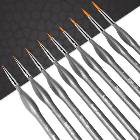 Pinceaux Peinture, 9 pièces Détail Pinceaux pour Les Détails pour Acrylique, Aquarelle, Miniature, Modélisme, Nail Art Pinceau de détail Ensemble Pinceau Figurine, Pinceau Fins (1/5)