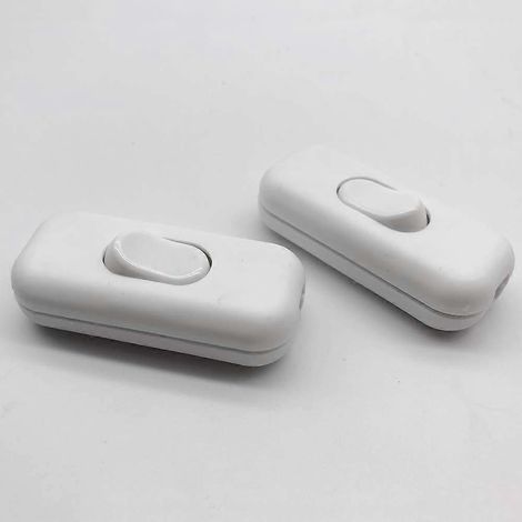 Lot de 2 interrupteurs à bascule bipolaires 6 A 250 V pour lampe, blanc (1/4)