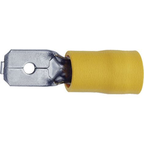 Klauke 850 Flachstecker Steckbreite: 6.3 mm Steckdicke: 0.8 mm 180 ° Teilisoliert Gelb 1 St.