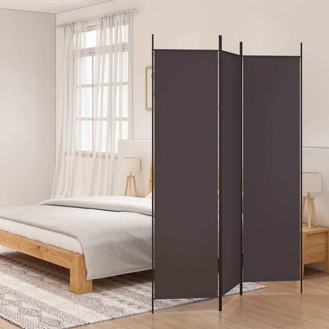 vidaXL Biombo divisor de 3 paneles de tela marrón 150x200 cm (1/5)