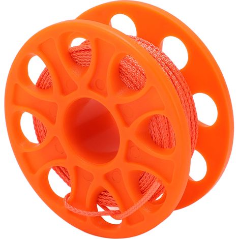 Bobine de plongée 30 mètres avec mousqueton double et fil orange fluo - Spool pour plongée sous-marine (1/5)