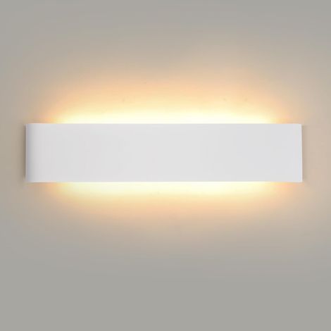 Indoor Wall Light 18 W, 3000 K/4000 K/6500 K Selectable Colour Temperature Indoor Wall Sconces 28 cm White IP44 for Office, Living Room, Stairs, Corridors, 1 Piece (1/5)