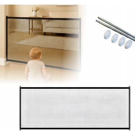 Filet de sécurité pour escaliers - 180 x 72 cm - Noir - Protection enfants et animaux - Installation facile