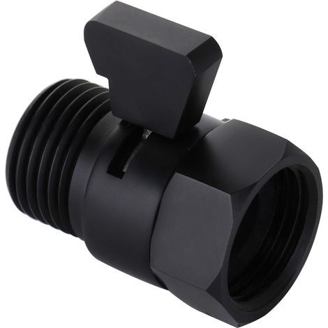 (Matte Black)Water Flow Control Valve, Brushed Nickel Handheld Shower Shut Off Valve, Adjustable Water Pressure Shut Off Valve, G1/2 Brass Standard Connection