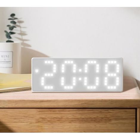 Radio Réveil - Horloge Numérique LED - Température - Activation vocale - Luminosité Réglable (1/4)