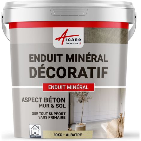 Arcane Industries – Enduit de lissage 10 kg – Effet béton pour murs et sols – Application directe sur carrelage – Excellente adhérence et résistance durable