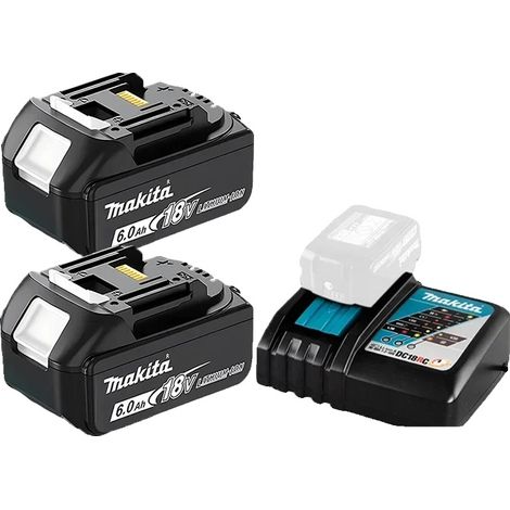 Batterie rechargeable, compatibilité 18V, capacité 5,0Ah, Makita 6Ahx2 ChargX1, 18V-d (1/2)