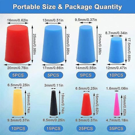 100pcs Silicone Rubber Tapered Plug, High-temperature Resistant Rubber Stoppers For Hole Plugs, Spr (1/5)