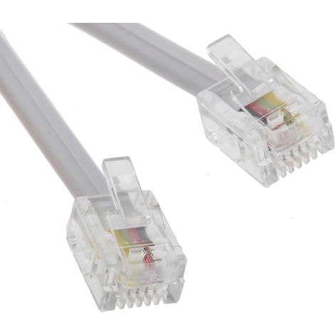 Rallonge téléphonique, RJ11 / RJ11, Blanc, 3m ( Prix pour 1 ) (1/2)