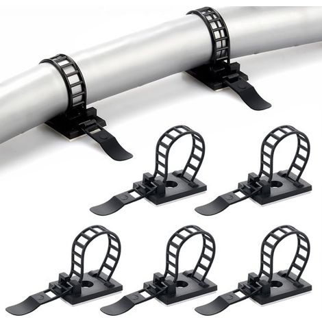 Bridas autoadhesivas para cables,100 unidades,Enrollador de cables,Organización de cables,Abrazaderas para cables,Accesorios de oficina,Negro (1/5)