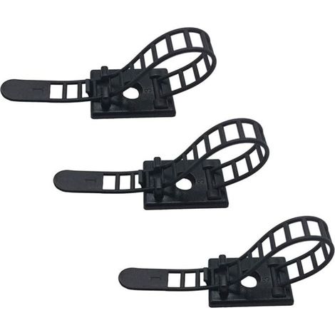 KZQ Paquete de 25 clips adhesivos para cables: bridas ajustables y reutilizables para la gestión de cables, clips resistentes para la organización del hogar, la oficina y el bricolaje. (1/4)