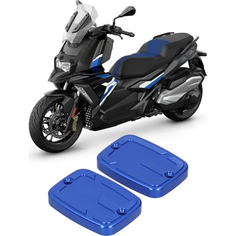 Couvercle de pompe à huile de frein avant, couvercle de pompe et bouchon de réservoir d'huile pour moto BMW C400GT 2019-2021 bleu. (1/5)
