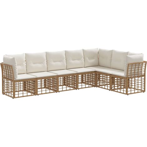 Maison Exclusive - Set di divani da esterno Naturale Poliestere