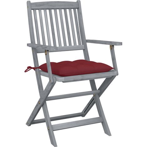 Maison Exclusive - Sedie da Giardino Pieghevoli 2pz con Cuscini in Massello Acacia