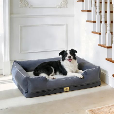 Panier pour chien - Grande Taille 105x75.5cm - Housse déhoussable lavable - Mousse 6,5 cm - Antidérapant (1/5)