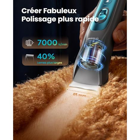 4-in-1 Cordless Pet Hair Clipper, Thick Long Hair Trimmer with LED Light, Rechargeable Grooming, Dog and Paw Shaver (Blue) (1/3)
