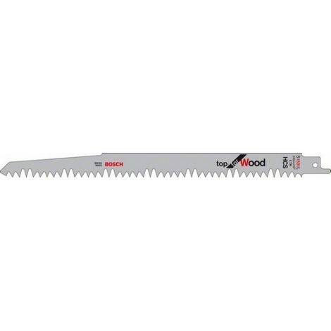Bosch – Lame de scie sabre S 1531 L pour bois dur – Acier HCS – Longueur 240 mm – Pack de 5 unités – Coupe nette sans éclat (1/10)