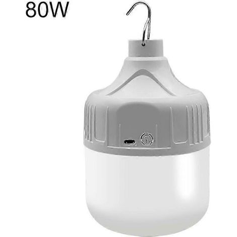Ampoule LED de secours 30W/80W rechargeable par USB, lampe torche à 3 modes (1/5)