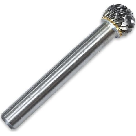 Fraise carbure de tungstene lime ronde Fraise rotative lime en carbure de tungstène à -DOUble coupe en forme de boule tige de 6 mm et diamètre de tête de 10mm-DOU