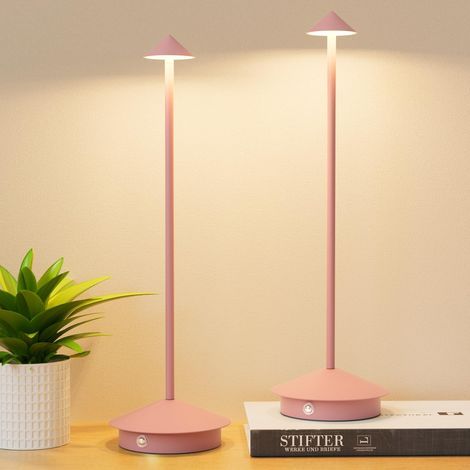Lot de 2 lampes de table LED rechargeables sans fil 6000 mAh 3000 K-6000 K à intensité variable en continu avec fonction mémoire, lampe de table étanche IP54 en aluminium pour extérieur/bars (1/5)