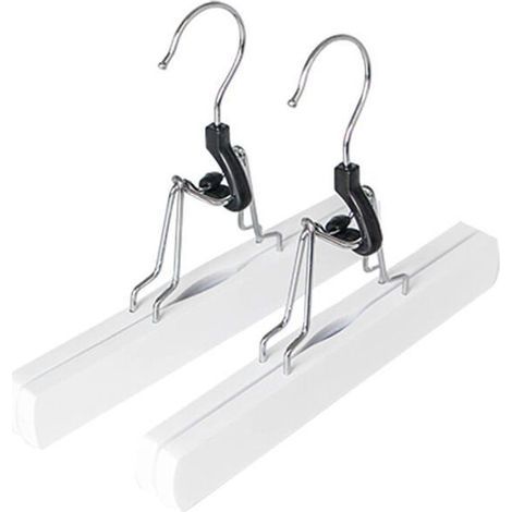 HONORNIC - Blanc 6 pièces cintres en bois pour pantalons (1/4)