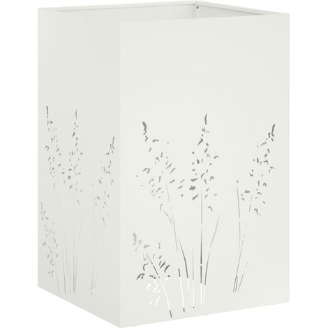 vidaXL Macetero de Jardín Blanco 50 x 50 x 75 cm (1/2)
