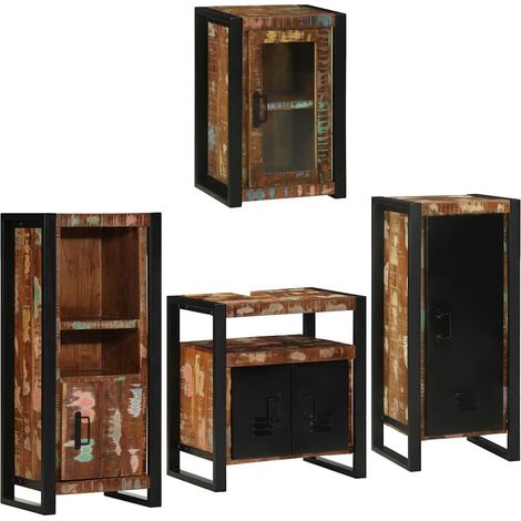 vidaXL Set di mobili per il bagno 4 pcs Legno massello riciclato (1/5)