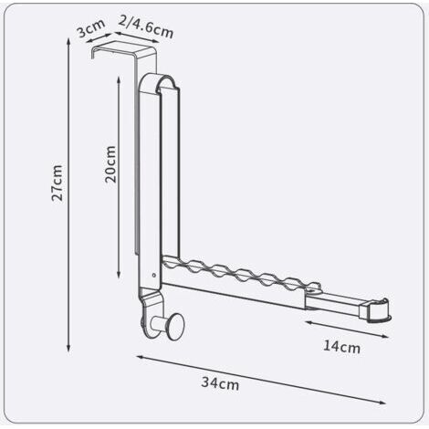 Lot de 2 patères pliables, extensibles et pliables, à fixer sur une porte, sans perçage, pour suspendre vêtements, foulards, sacs et couronnes de Noël. (1/4)
