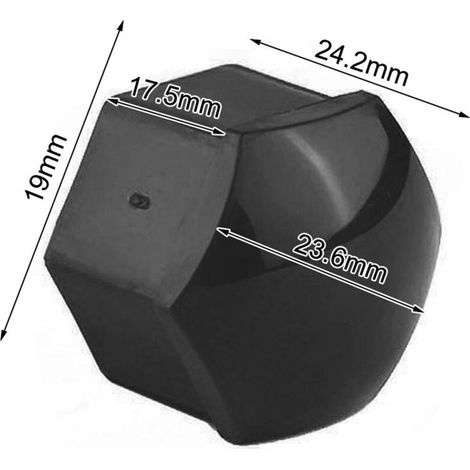 20 Stück 19 mm Radmutternkappen für Autos, Radnabenschraubenabdeckungen, Felgenschutz außen (Schwarz) (1/4)