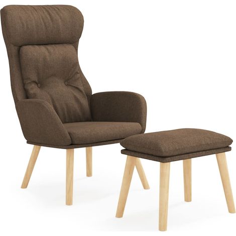 Maison Exclusive - Relaxsessel mit Hocker Braun Stoff (1/5)