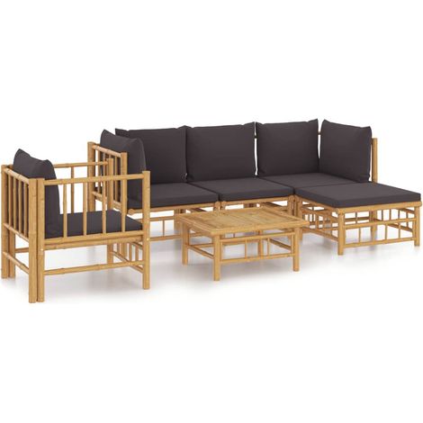 Maison Exclusive - 6-tlg. Garten-Lounge-Set mit Dunkelgrauen Kiss