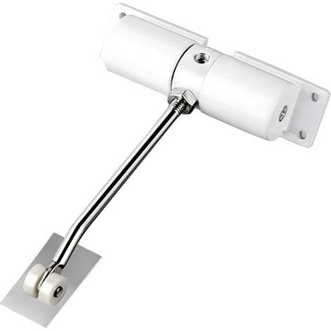 Ferme-porte automatique réglable en alliage de zinc - Pour usage domestique ou commercial - Blanc (1/5)