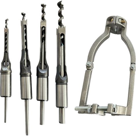 Support fixe pour perceuse à main, perceuse d'établi avec 4 forets, diamètre de serrage 38 à 55 mm (1/5)
