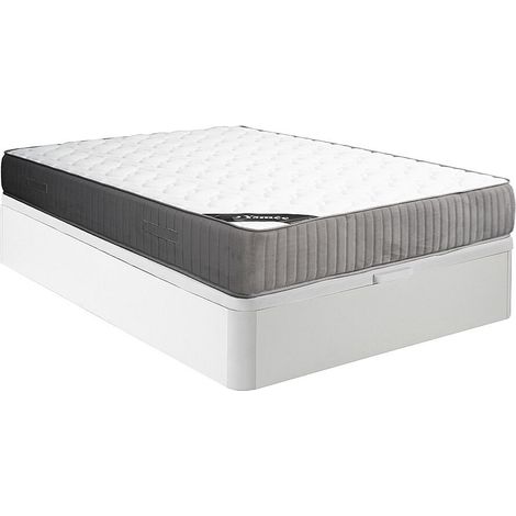 Set 160x200cm rete contenitore Bianco + materasso schiuma HR e accoglienza lattice sp. 30cm  - MALINO di YSMÉE