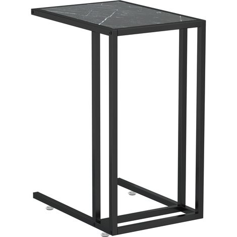 Maison Exclusive - Computer-Beistelltisch Schwarz Marmor 50x35x65