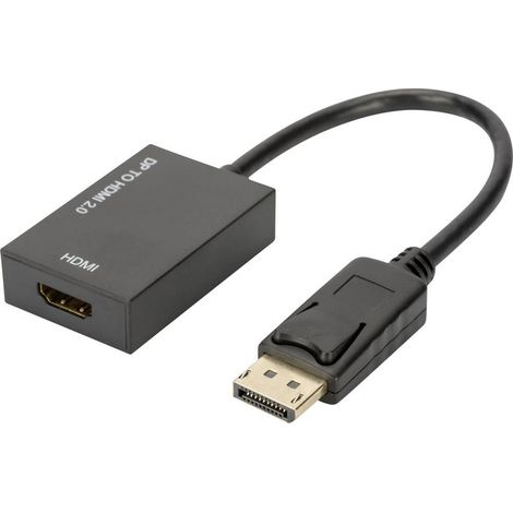 Digitus AK-340415-002-S DisplayPort / HDMI Adaptateur [1x DisplayPort mâle - 1x HDMI femelle] noir 4K UHD, blindage dou (1/5)