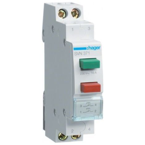 Interrupteur double bouton poussoir 16A 2Z vert-rouge SVN371 (1/2)
