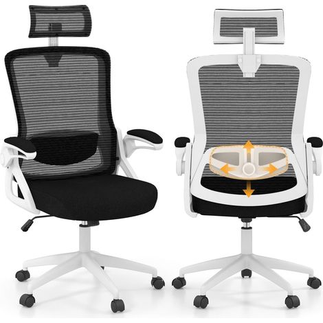 COSTWAY Ergonomic Office Chair Adjustable Swivel Task Chair w/ Lumbar Support (1/5)