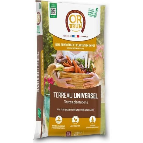 Tierra universal OR BRUN OBRTUNI20N de 20 L, para plantas de interior y de exterior